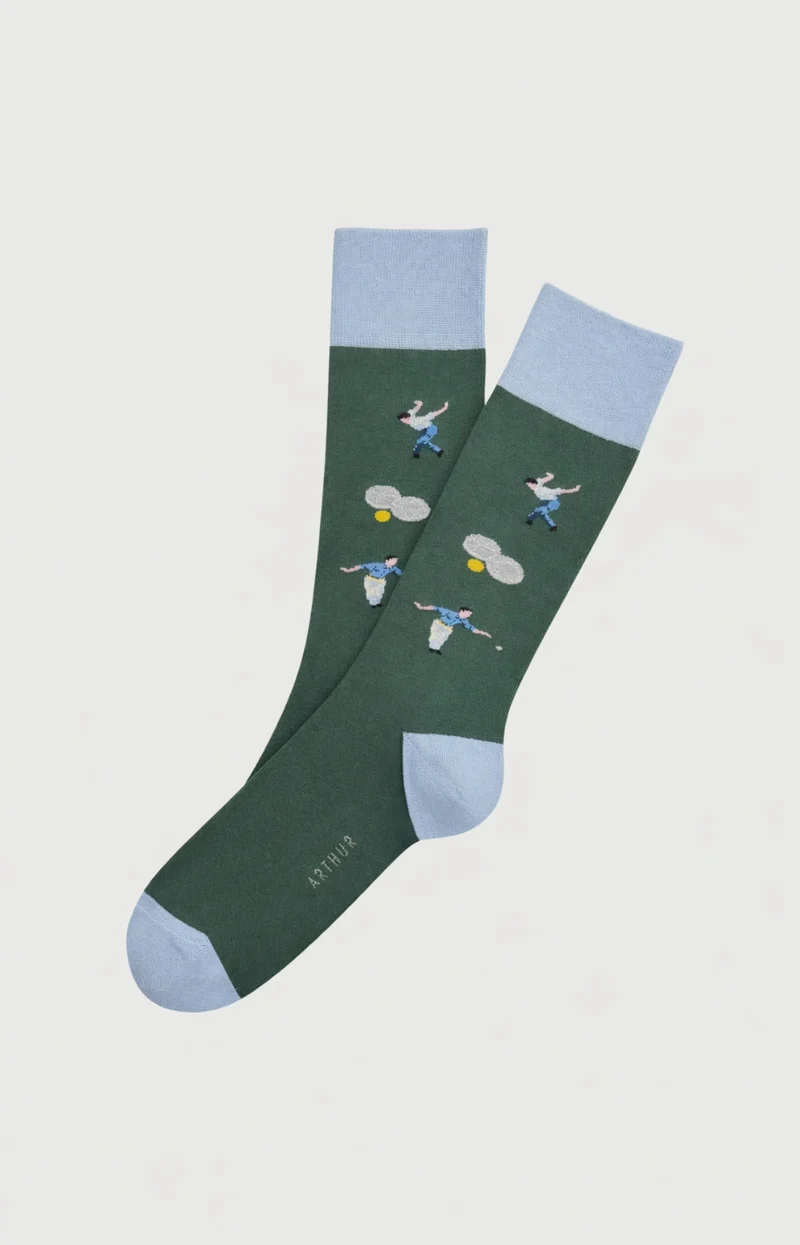 Chaussettes en coton - Pétanque Vert