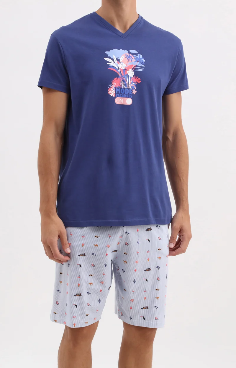 Pyjashort en jersey de coton léger - Mode vacances ON