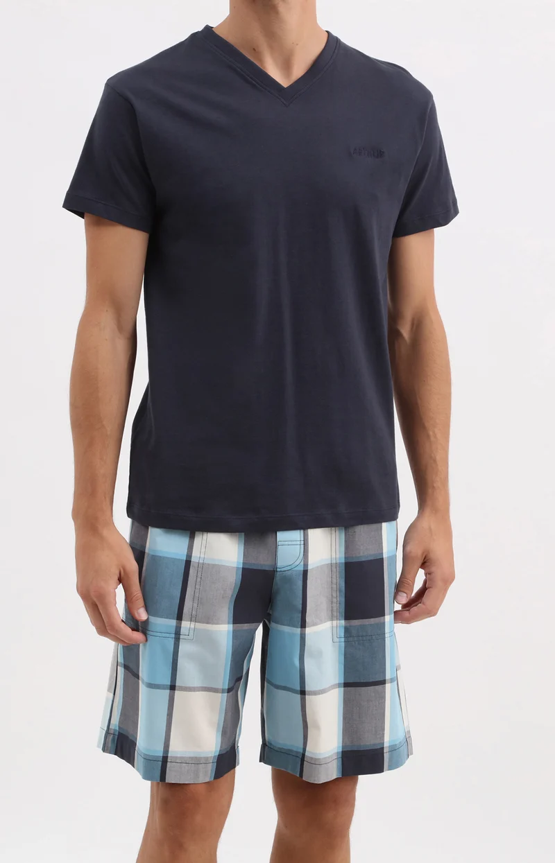 Pyjashort en jersey et popeline de coton - Melbourne