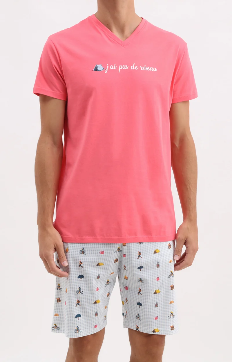 Pyjashort en jersey de coton léger - J'ai pas de réseau