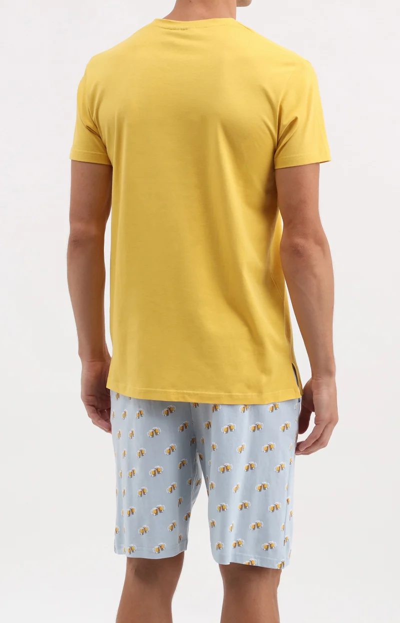 Pyjashort en jersey de coton léger - Bière sans pression