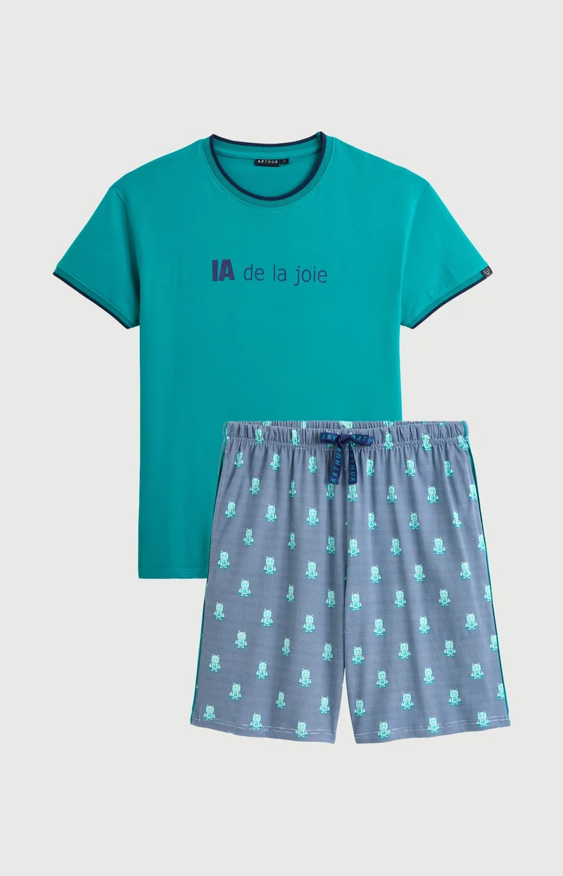 Pyjashort en jersey de coton léger - IA de la joie