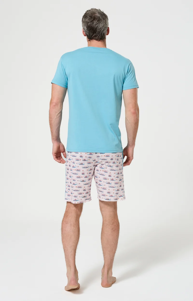 Pyjashort en jersey de coton léger - Pyj à mât