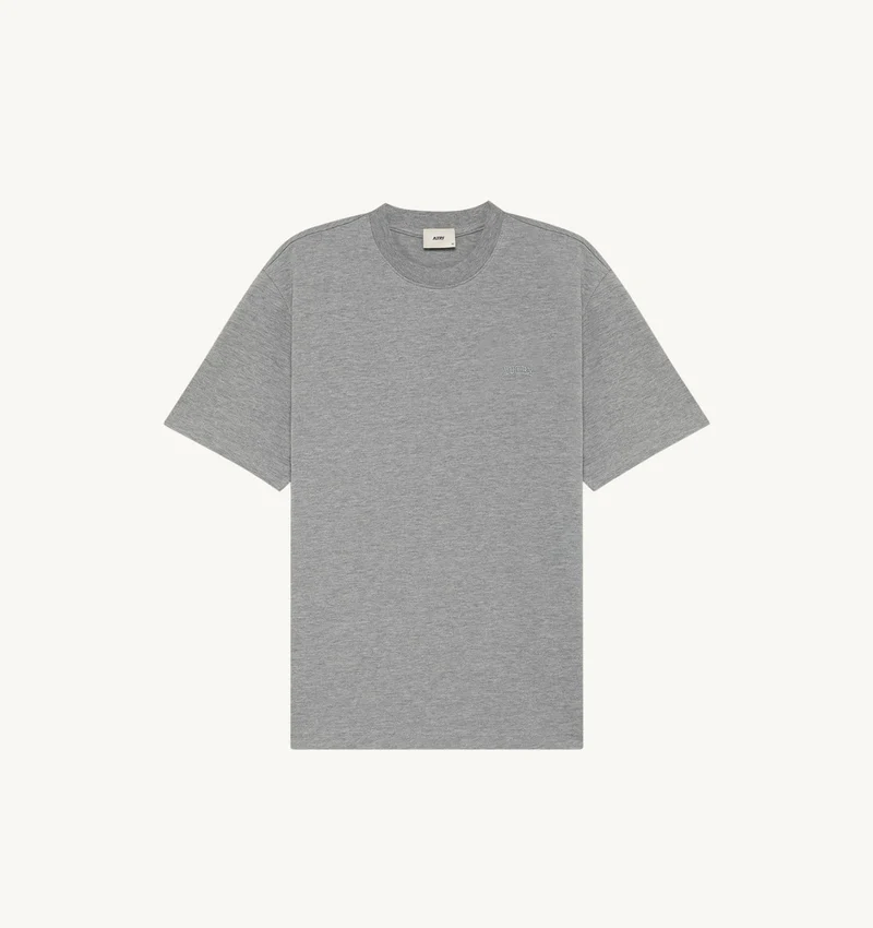 AUTRY T-SHIRT AVEC LOGO TON SUR TON UNISEX GRIS MELANGE FONCE