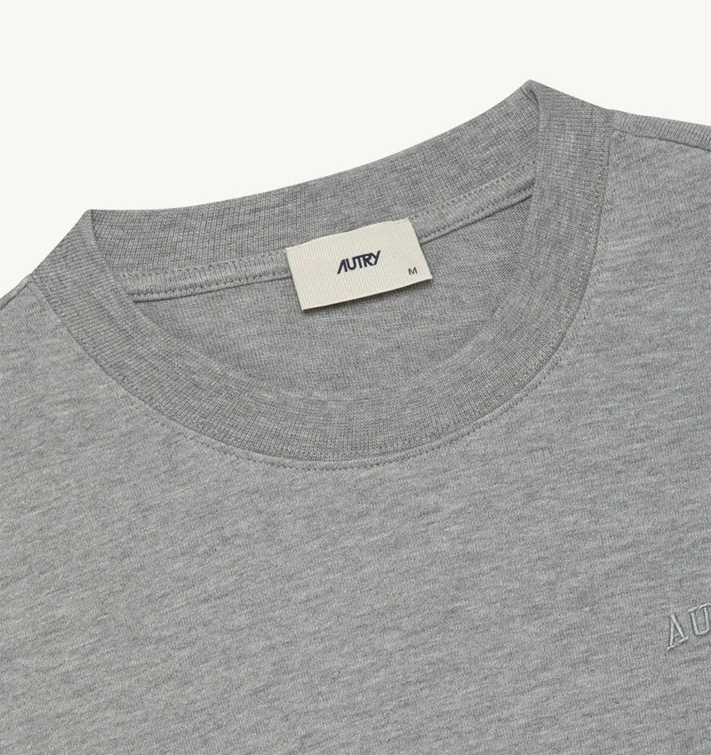 AUTRY T-SHIRT AVEC LOGO TON SUR TON UNISEX GRIS MELANGE FONCE