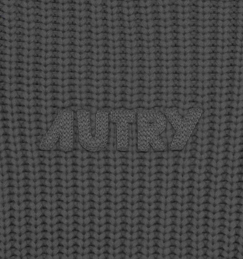 AUTRY SWEAT-SHIRT EN MAILLE UNISEX GRIS MELANGE FONCE