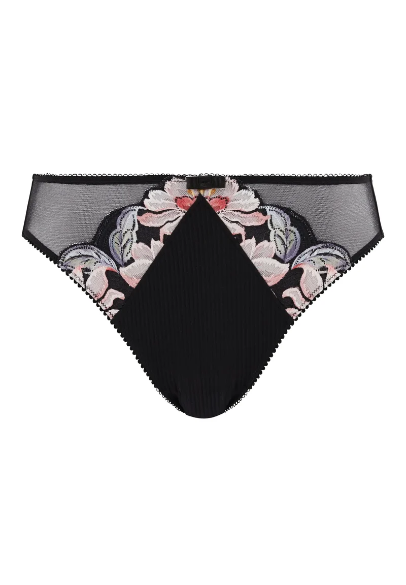 Slip Rosa Fantaisie Aquarelle Florale Noire