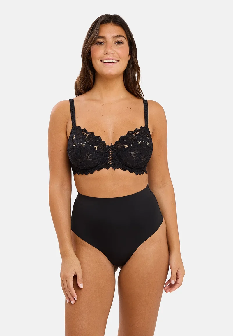String taille haute gainant Perfect Touch Noir