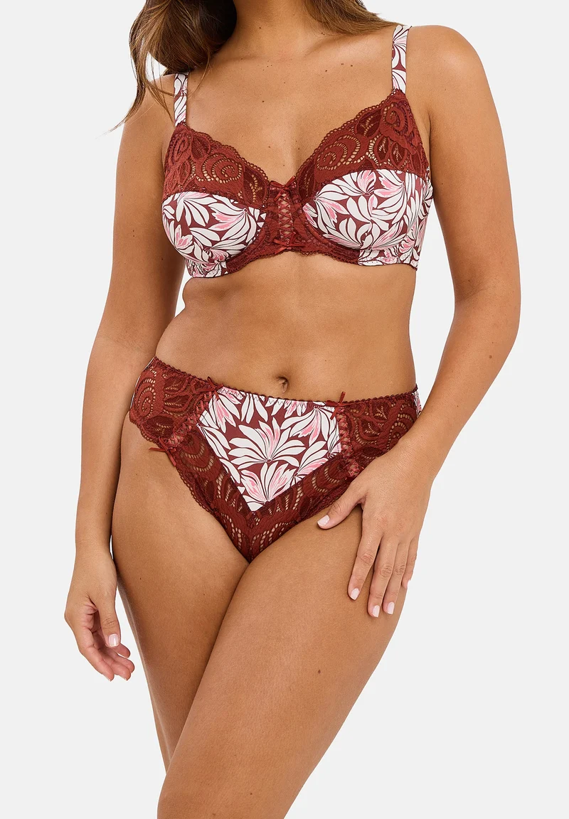 Slip Amélie Print Imprimé Floral Rouge Cabernet