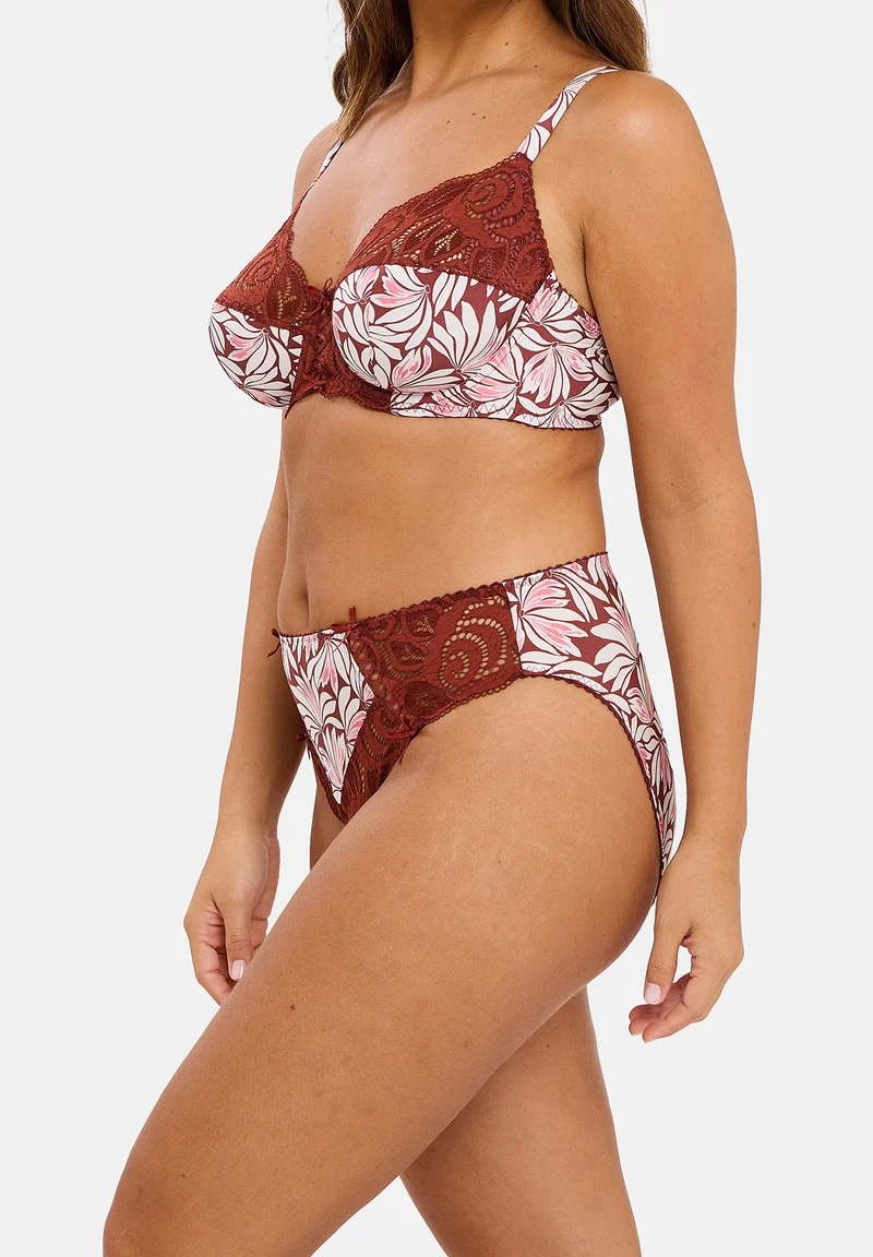 Slip Amélie Print Imprimé Floral Rouge Cabernet