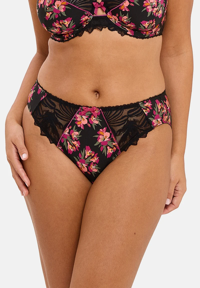 Slip Oriane Bouquets Noir & Rose