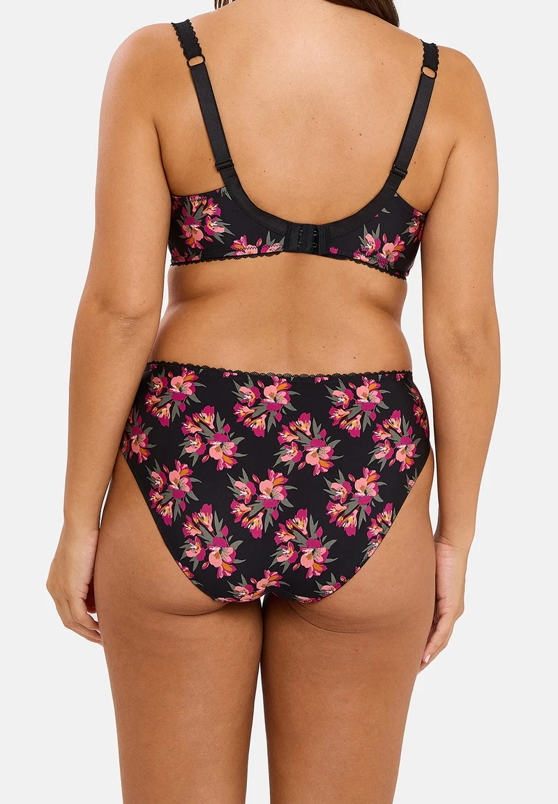 Slip Oriane Bouquets Noir & Rose