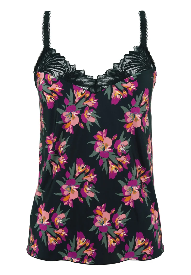 Caraco Oriane Bouquets Noir & Rose