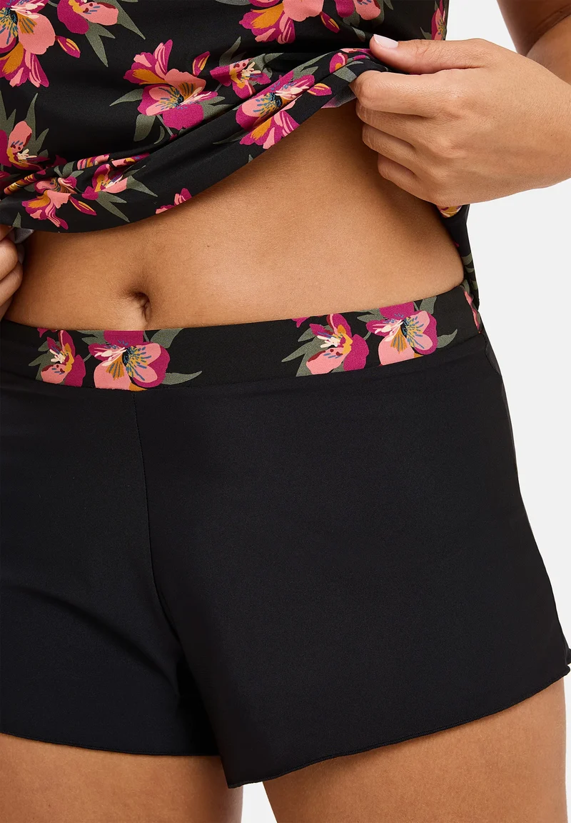 Short Oriane Bouquets Noir & Rose