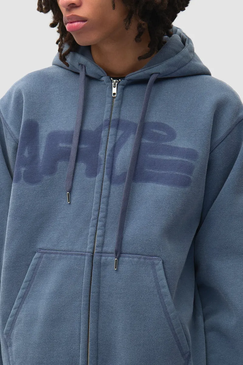 Arte Antwerp STENCIL SUNFADE ZIP HOODIE Navy