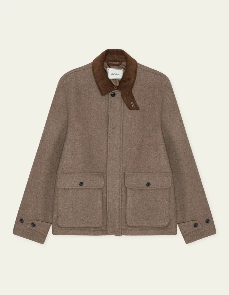 Les Deux MELANGE WOOL JACKET Dark Sand Melange