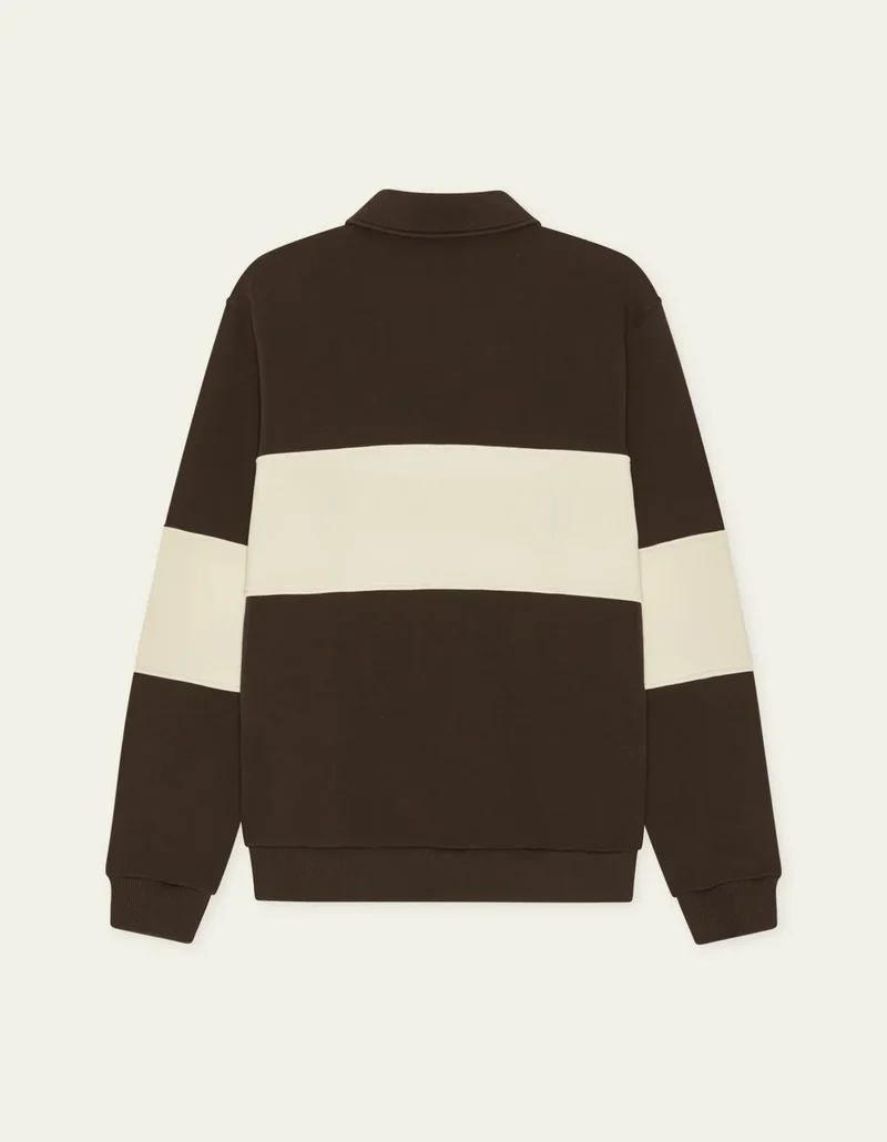 Les Deux ZIPPER RUGBY SWEATSHIRT Mole Brown