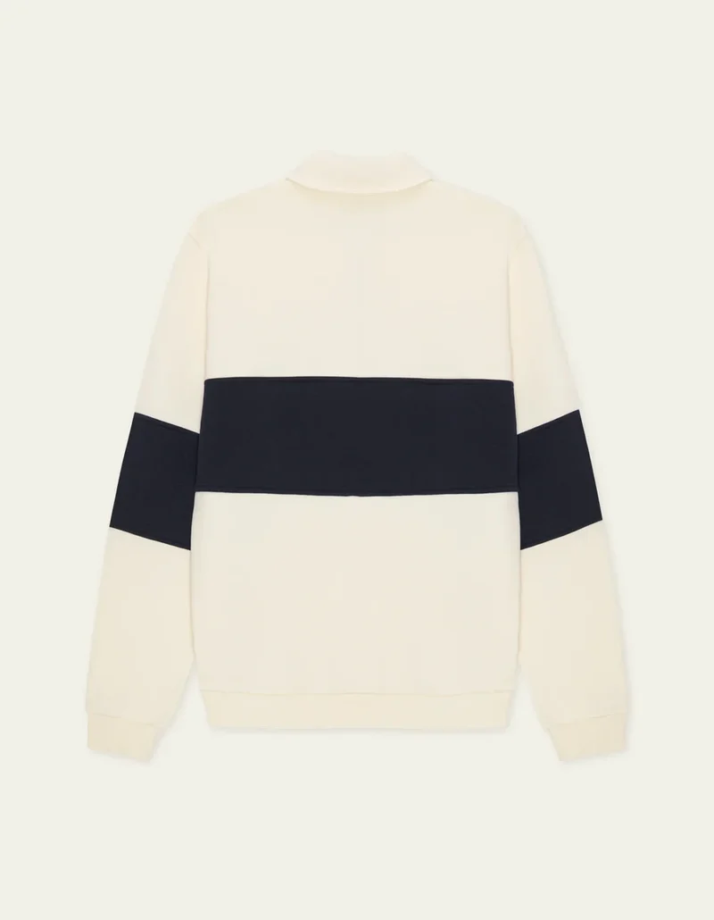 Les Deux ZIPPER RUGBY SWEATSHIRT Ivory