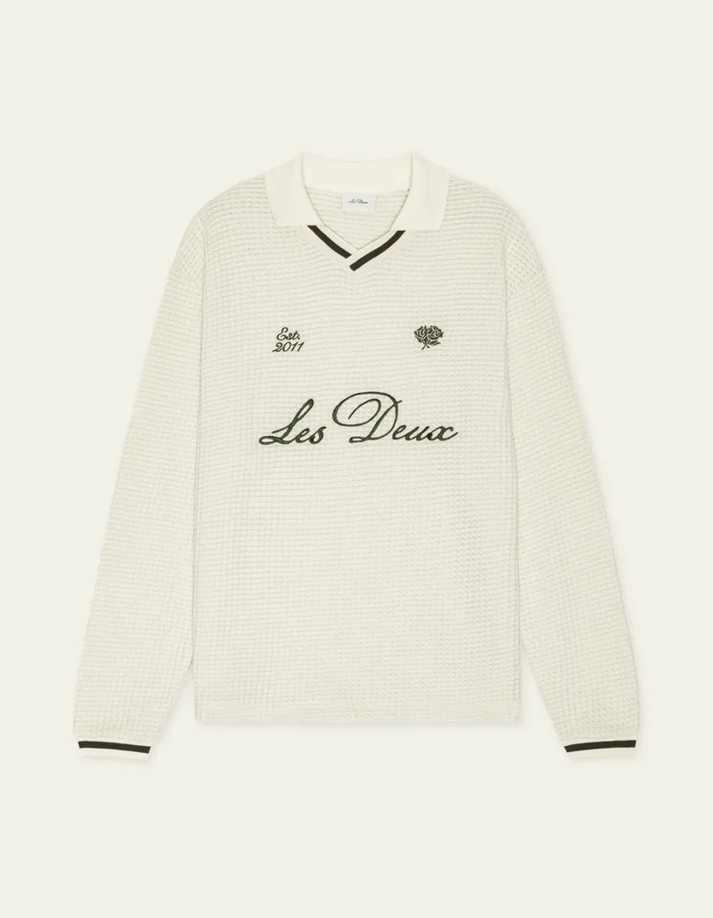 Les Deux WAFFLE LS FOOTBALL JERSEY Ivory