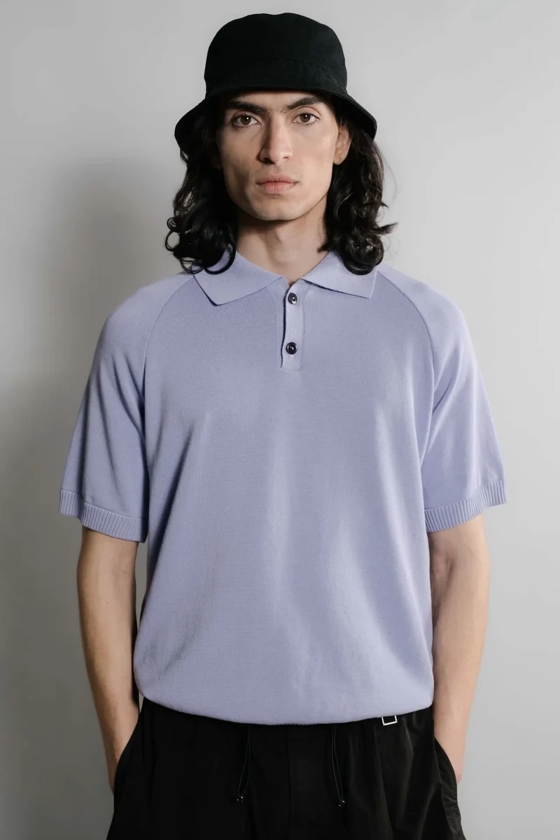 Nitto knitwear - SEVAN polo - violet