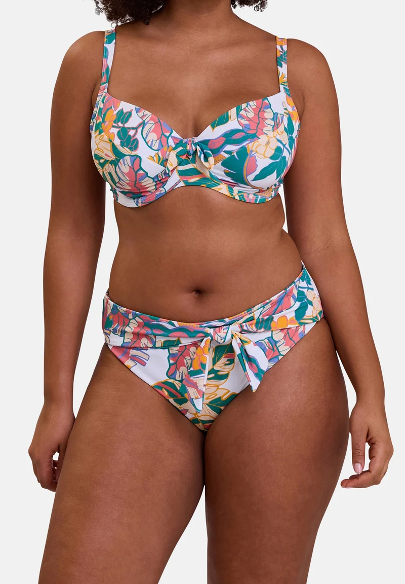Slip de bain Fidji Imprimé Exotique Blanc
