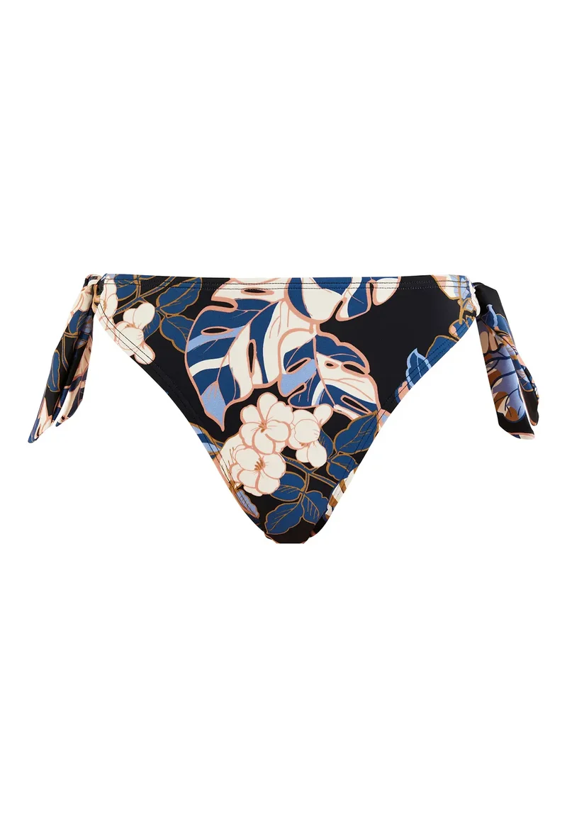 Slip de bain échancré Fidji Imprimé Exotique Noir