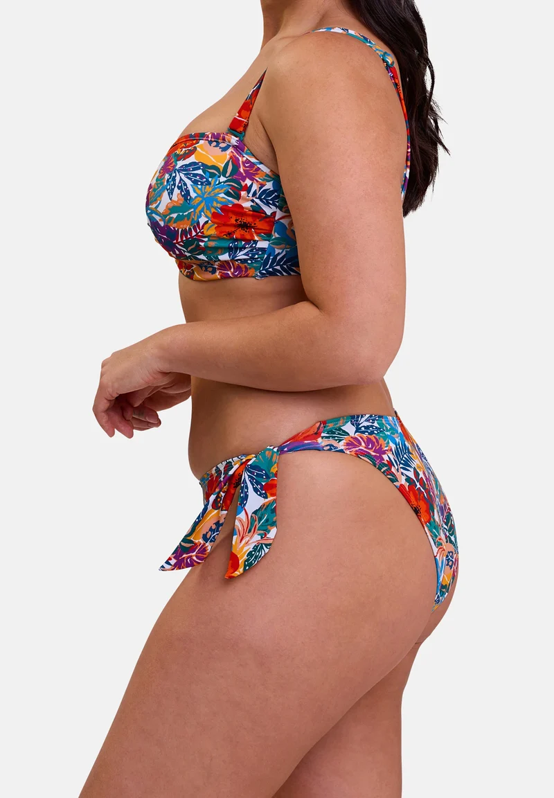 Slip de bain échancré Curaçao Imprimé Tropical Multicolore