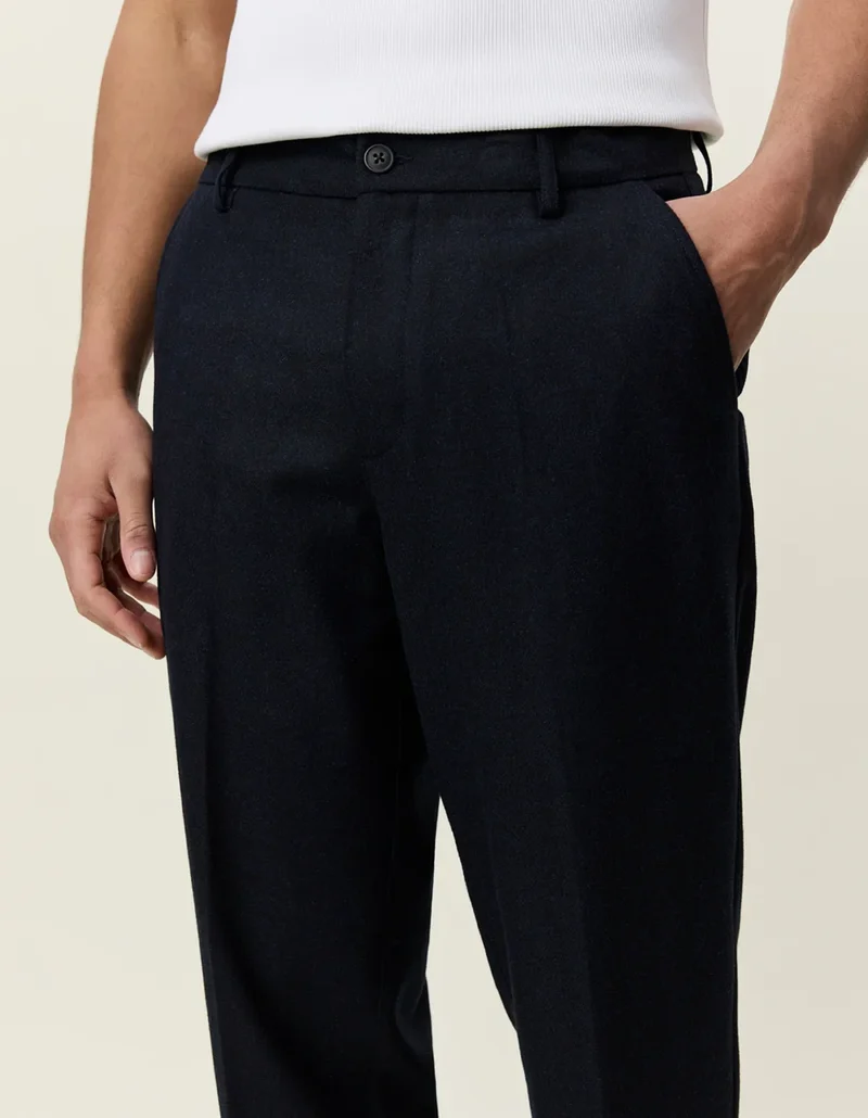 Les Deux WOOL REG SUIT PANTS Dark Navy Blue