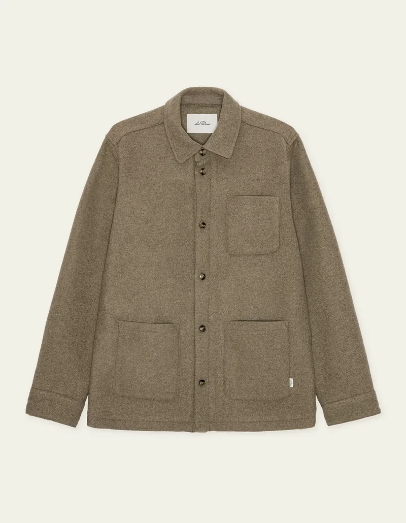 Les Deux WOOL OVERSHIRT Dark Sand Melange