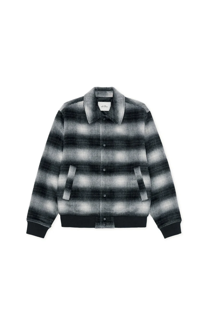 Les Deux SHADOWCHECK VARSITY JACKET Black