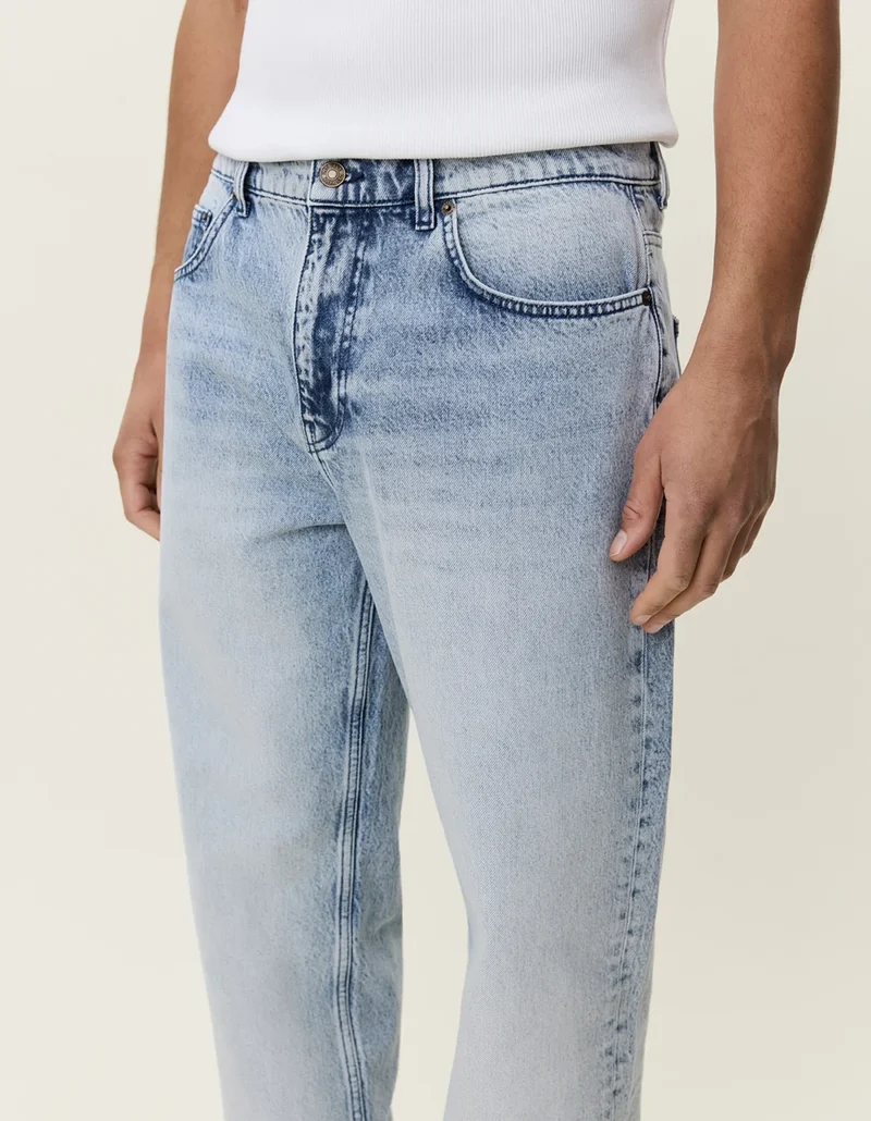Les Deux RYDER BLEACHED DENIM JEANS Light Indigo Wash