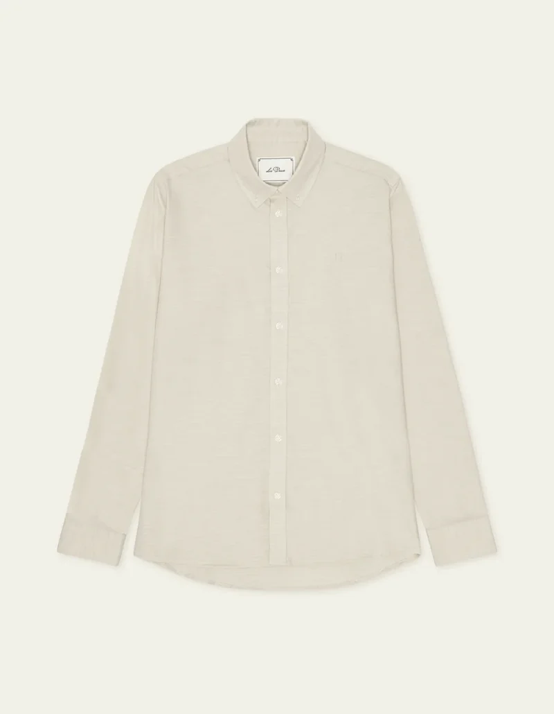 Les Deux SOFT FLANNEL SHIRT Oyster Gray White