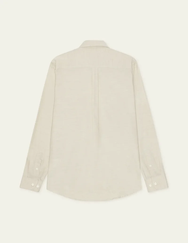 Les Deux SOFT FLANNEL SHIRT Oyster Gray White