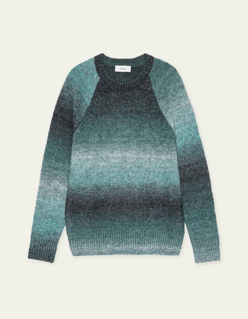 Les Deux GRADIENT ROUNDNECK KNIT Mediterranea Green