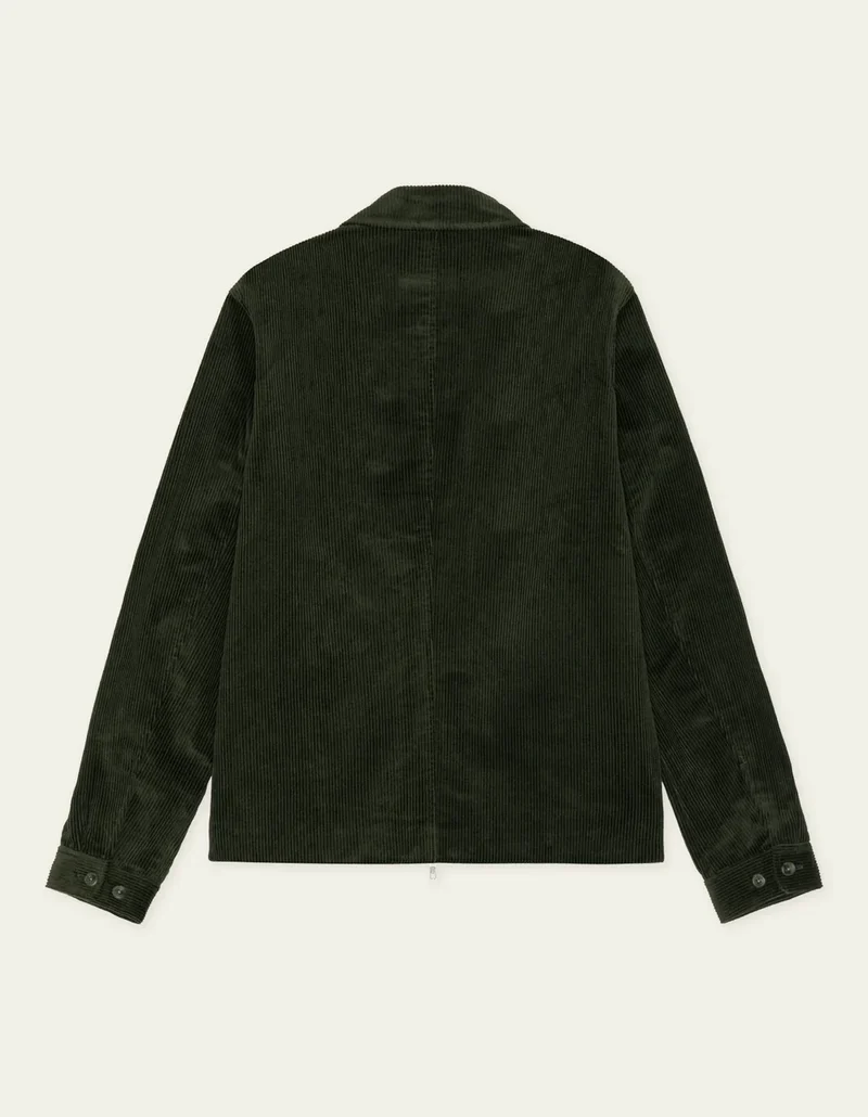 Les Deux CORDUROY ZIPPER COACH JACKET Rosin Green