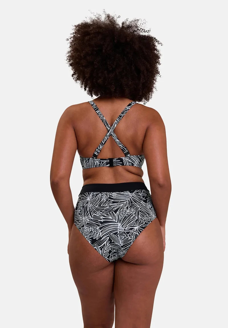 Culotte taille haute de bain Seychelles Imprimé Palmier Graphique
