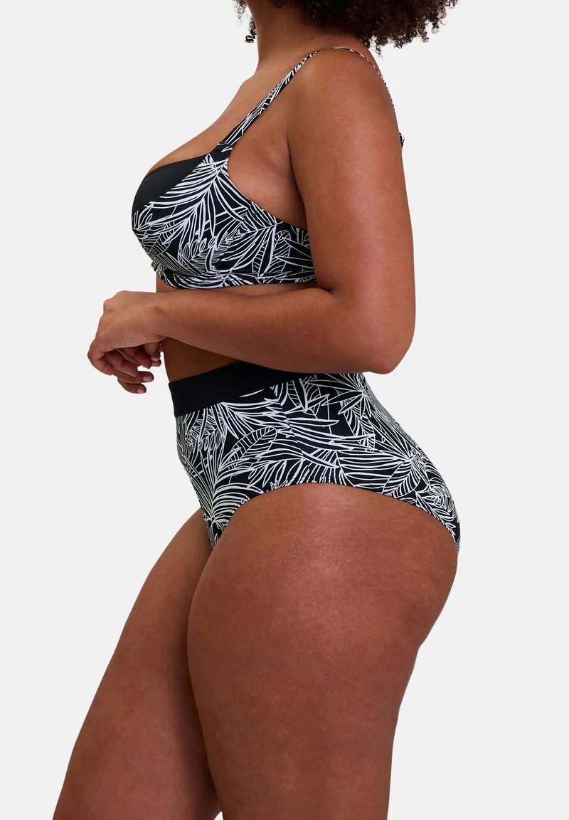 Culotte taille haute de bain Seychelles Imprimé Palmier Graphique