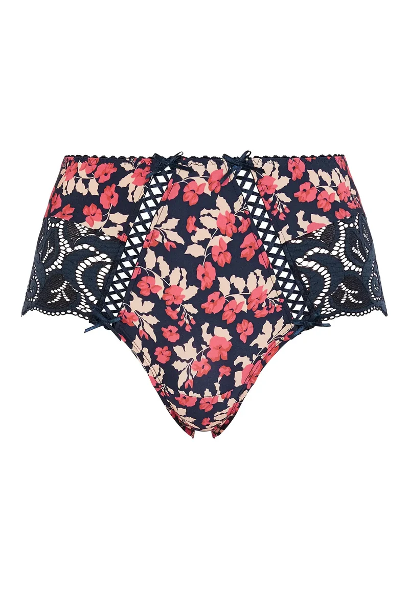 Shorty Amélie Print Imprimé Floral Marine et Rouge