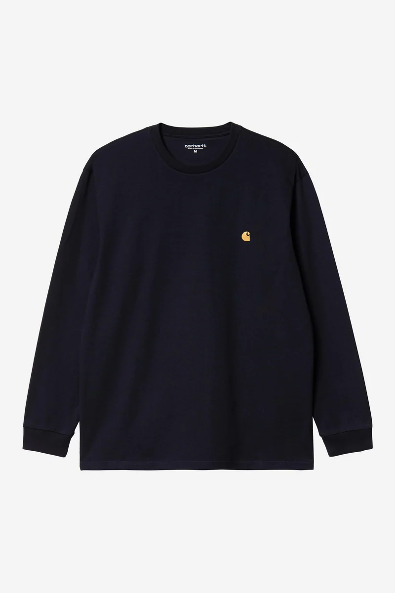 Carhartt Wip CHASE L/S TEE Dark Navy / Gold