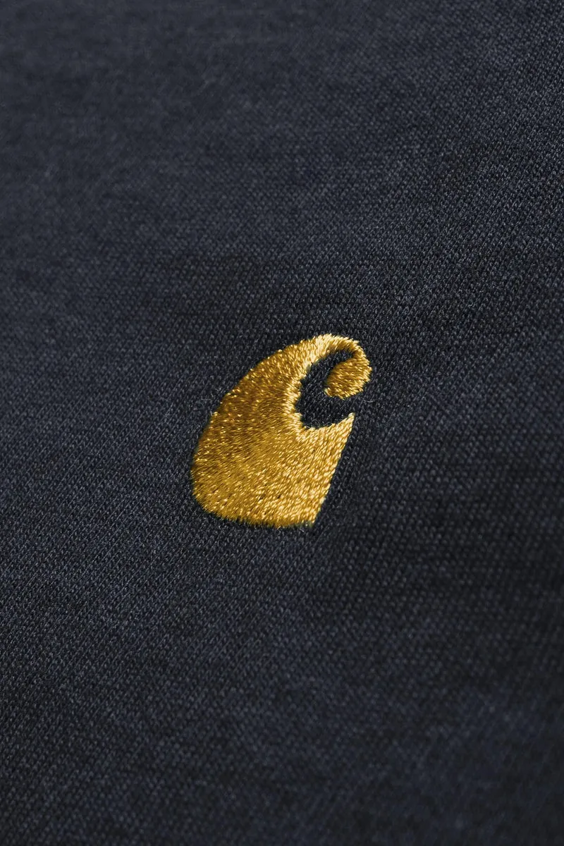 Carhartt Wip CHASE L/S TEE Dark Navy / Gold