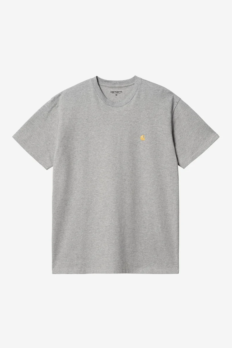 Carhartt Wip CHASE S/S TEE Grey Heather / Gold