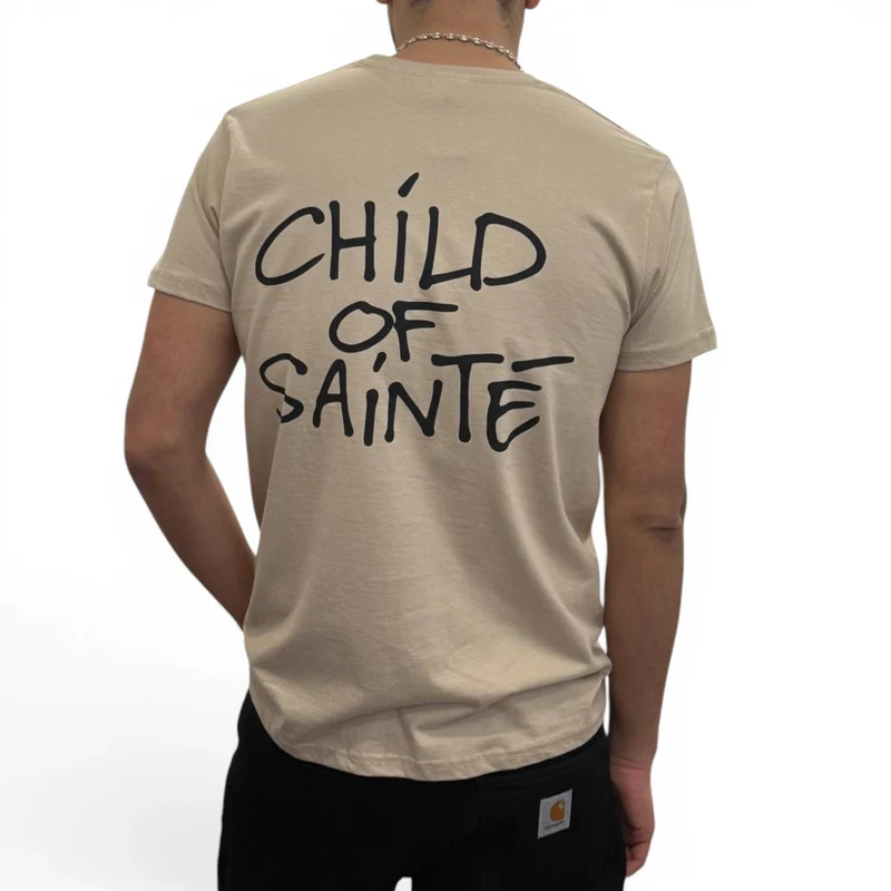 T Shirt Saint-Etienne Child Of Sainté BACK COS Sand/Black