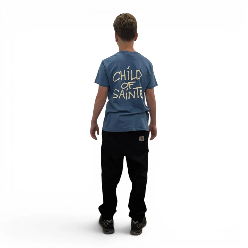 T Shirt Saint-Etienne Child Of Sainté BACK COS Stone Blue/Natural