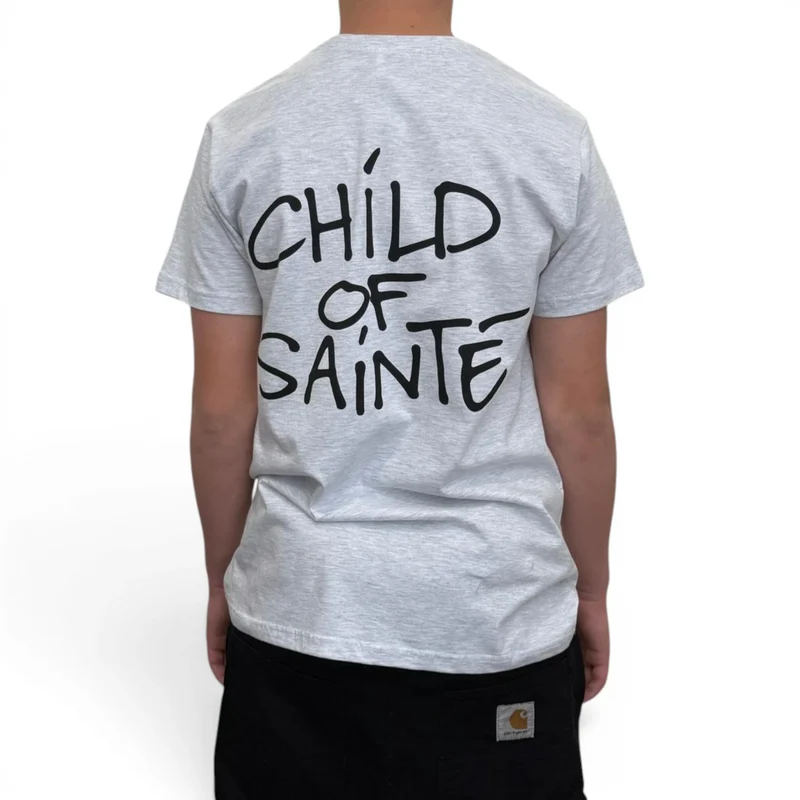 T Shirt Saint-Etienne Child Of Sainté BACK COS Ash Grey/Black