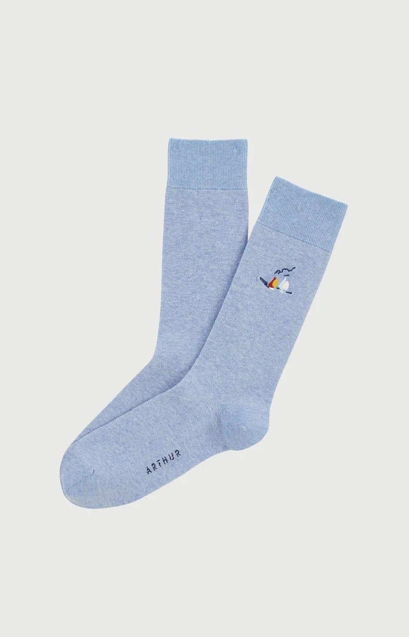Chaussettes brodées en coton - Tranquill'été