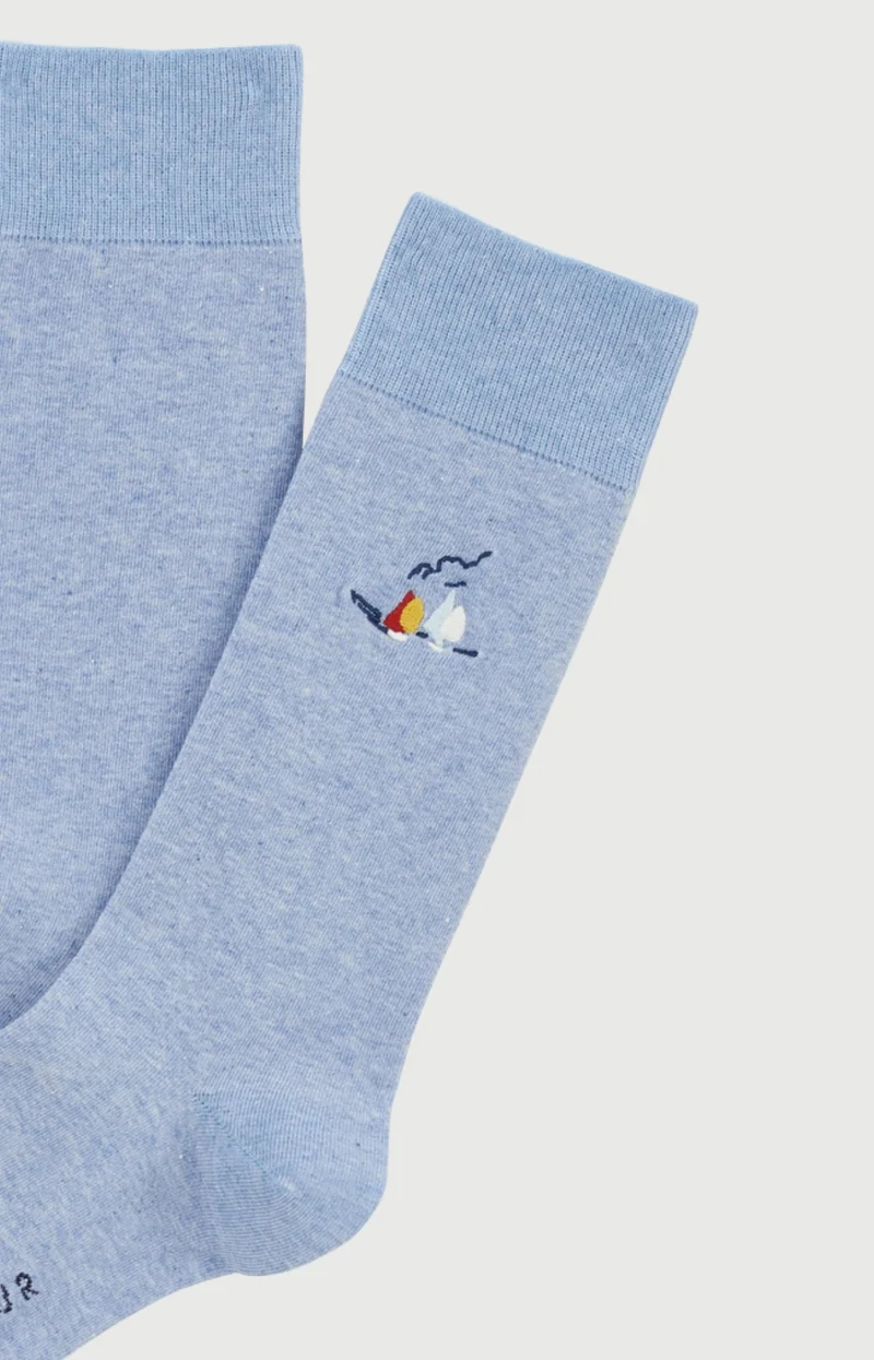 Chaussettes brodées en coton - Tranquill'été