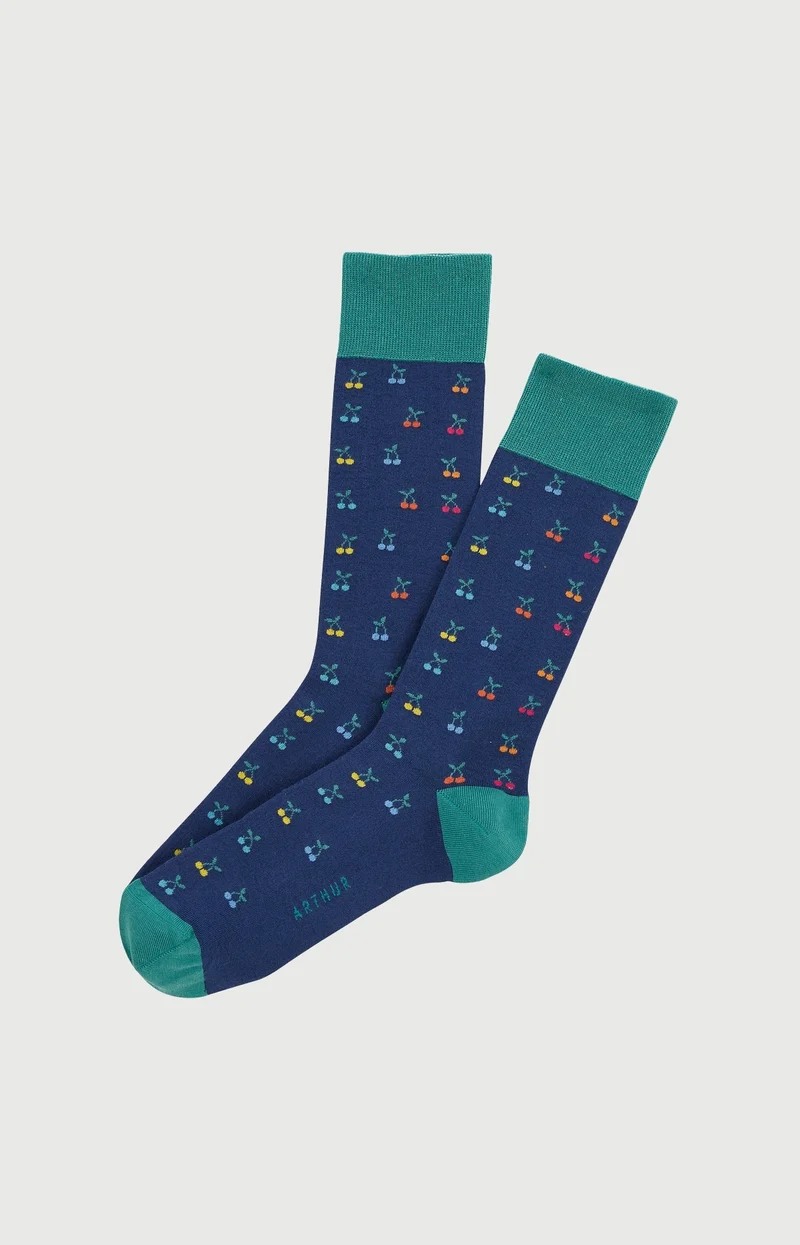 Chaussettes en coton - Cerise Marine