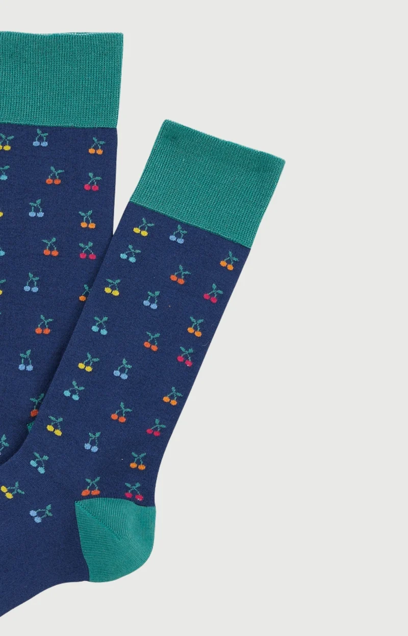 Chaussettes en coton - Cerise Marine