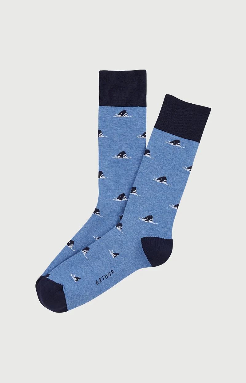 Chaussettes en coton - Les dents de l'amour Denim