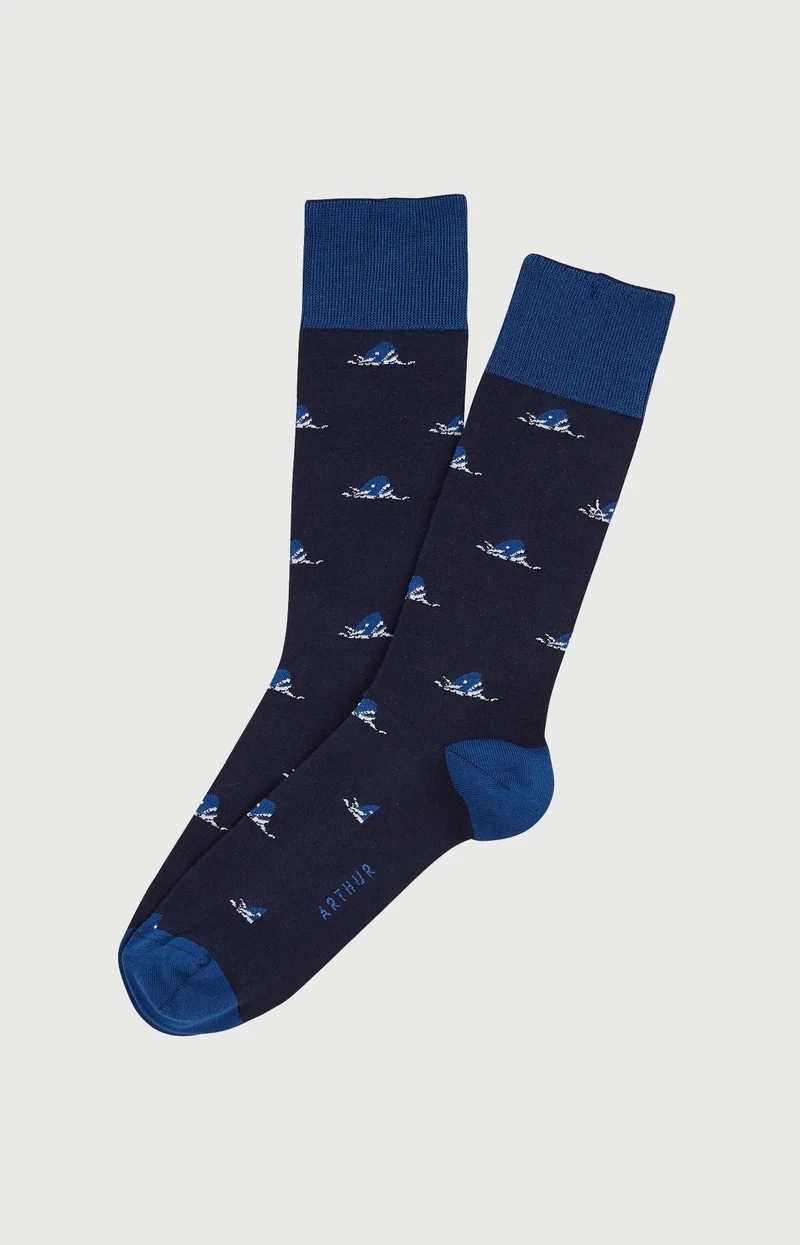Chaussettes en coton - Les dents de l'amour Marine